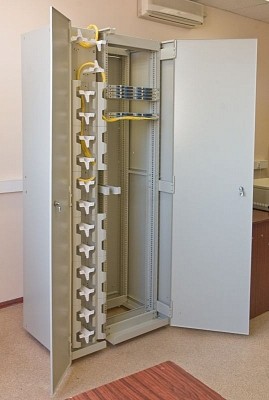 Шкаф комбинированный с органайзерами левый  19"+10" 42U 900х600х2000 мм ВОКС-Ф-9642Л-О ССД в Москве