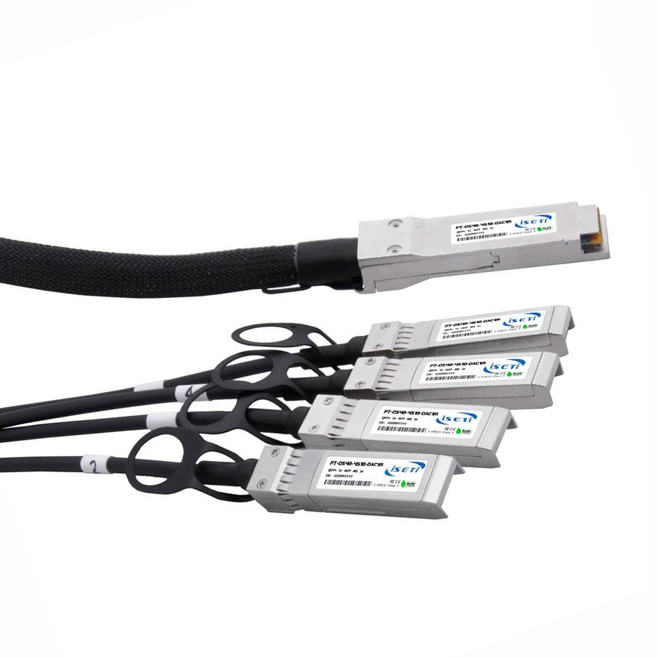 Direct Atttach Cable (DAC) QSFP+ to 4SFP+, 40Гбит/с, 1м